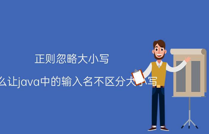 正则忽略大小写 怎么让java中的输入名不区分大小写？